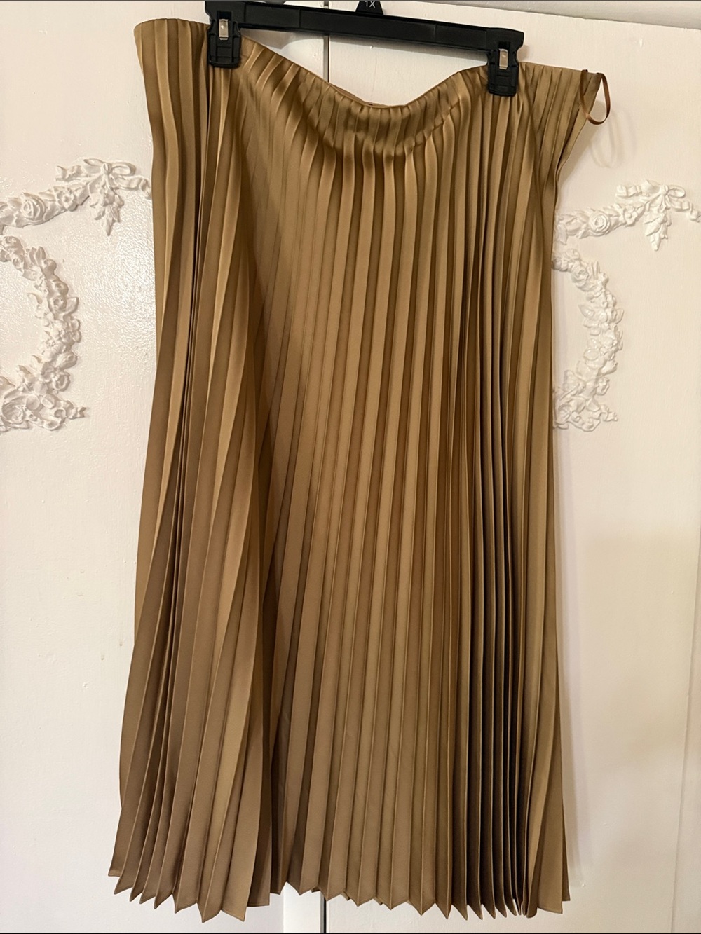J. Crew Camel Pleated Midi Skirt